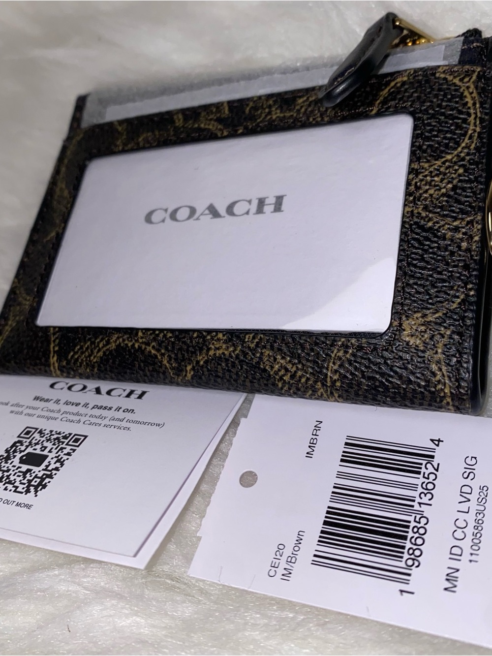 Coach Mini Skinny Id Case In Loved Signature Canvas New with tags - Picture 4 of 12